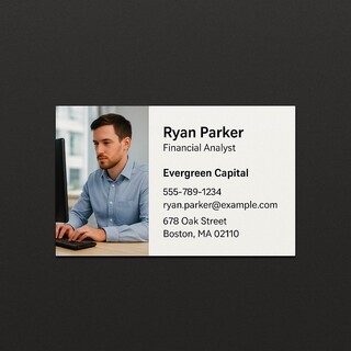 Full Color Business Cards Printed on Premium Natural White Paper - 1-Sided