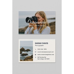 Design glossy business cards online with my own pictures, 2-sided
