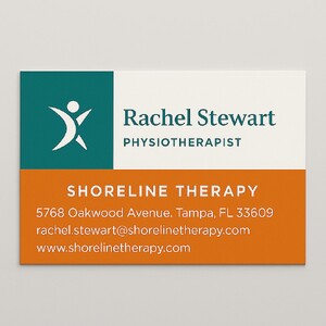 Custom business cards printed with thermography on white linen paper