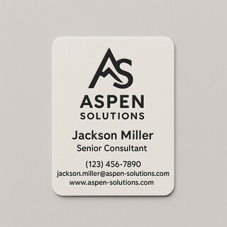 Thick business cards with rounded corners and printed in black raised ink
