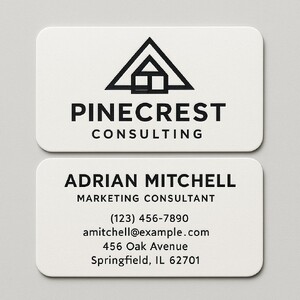 Custom business cards printed on Strathmore paper with raised ink (black only) on both sides