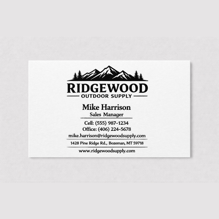 Custom business cards with black ink using thermography