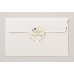 Holiday seals to put on holiday card envelopes