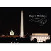 Custom business holiday cards with a night time view of the Capitol
