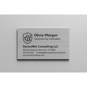 Custom printed linen business card on gray 80 lb. linen stock