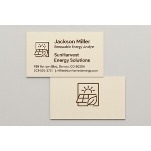 Custom printed business cards on natural-colored stock