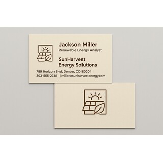 Custom printed business cards on natural-colored stock