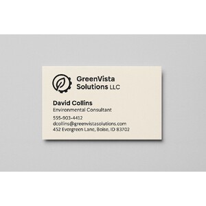 Custom business cards on natural color paper printed with 1 spot color