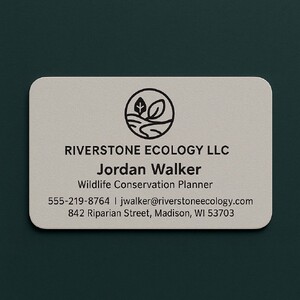 Custom printed business cards on gray linen stock with 1 ink color print