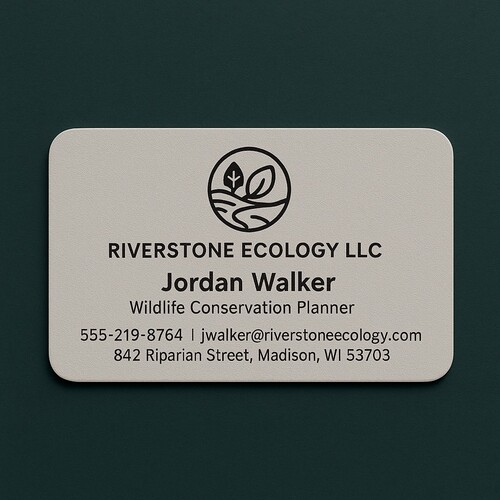 Custom printed business cards on gray linen stock with 1 ink color print