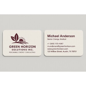 Custom 1 ink color business cards printed on warm white linen stock