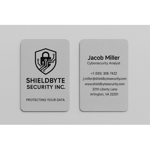 Gray linen business cards printed with one ink color and rounded corners