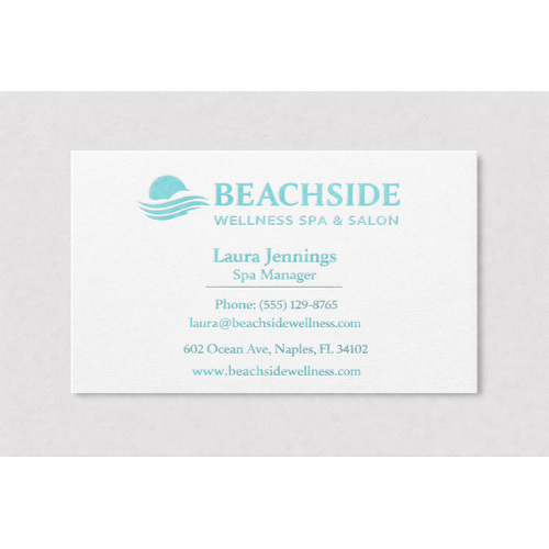 Custom business cards with spot colors using thermography