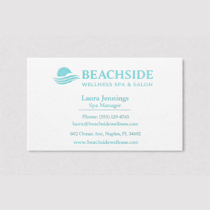 Custom business cards with spot colors using thermography