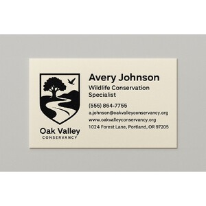 Raised ink business cards with 1 ink color on natural-colored paper
