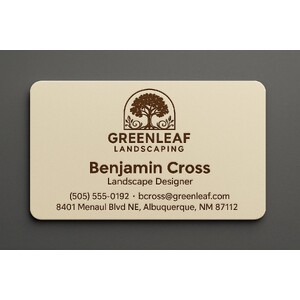 Create natural-colored business cards online with raised ink in 1 color choice