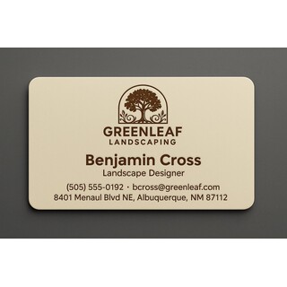 Create natural-colored business cards online with raised ink in 1 color choice