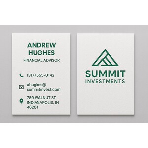 Custom business cards printed on linen paper in one raised ink color choice