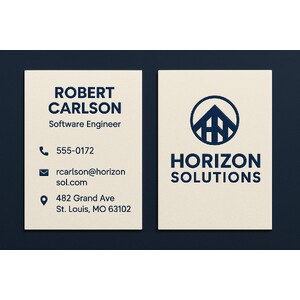 Raised ink business cards custom printed on warm white linen stock
