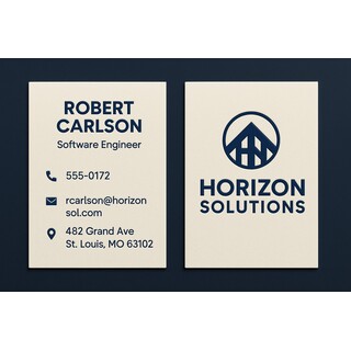 Raised ink business cards custom printed on warm white linen stock