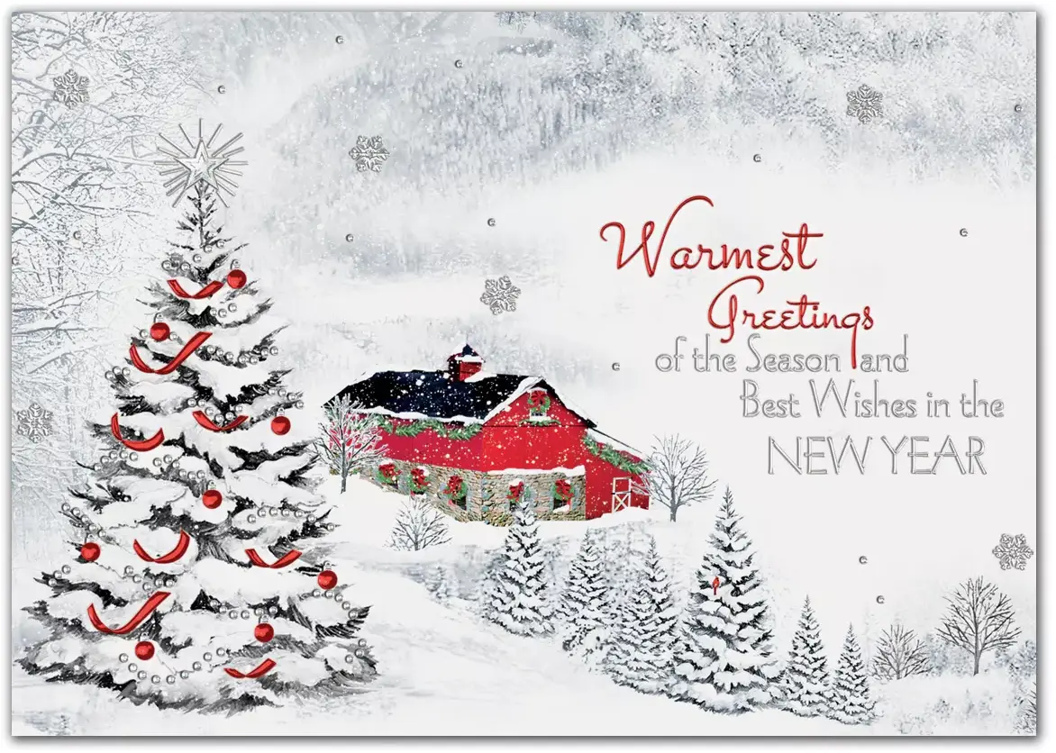 Corporate greeting cards for the New Year with nostalgic elements