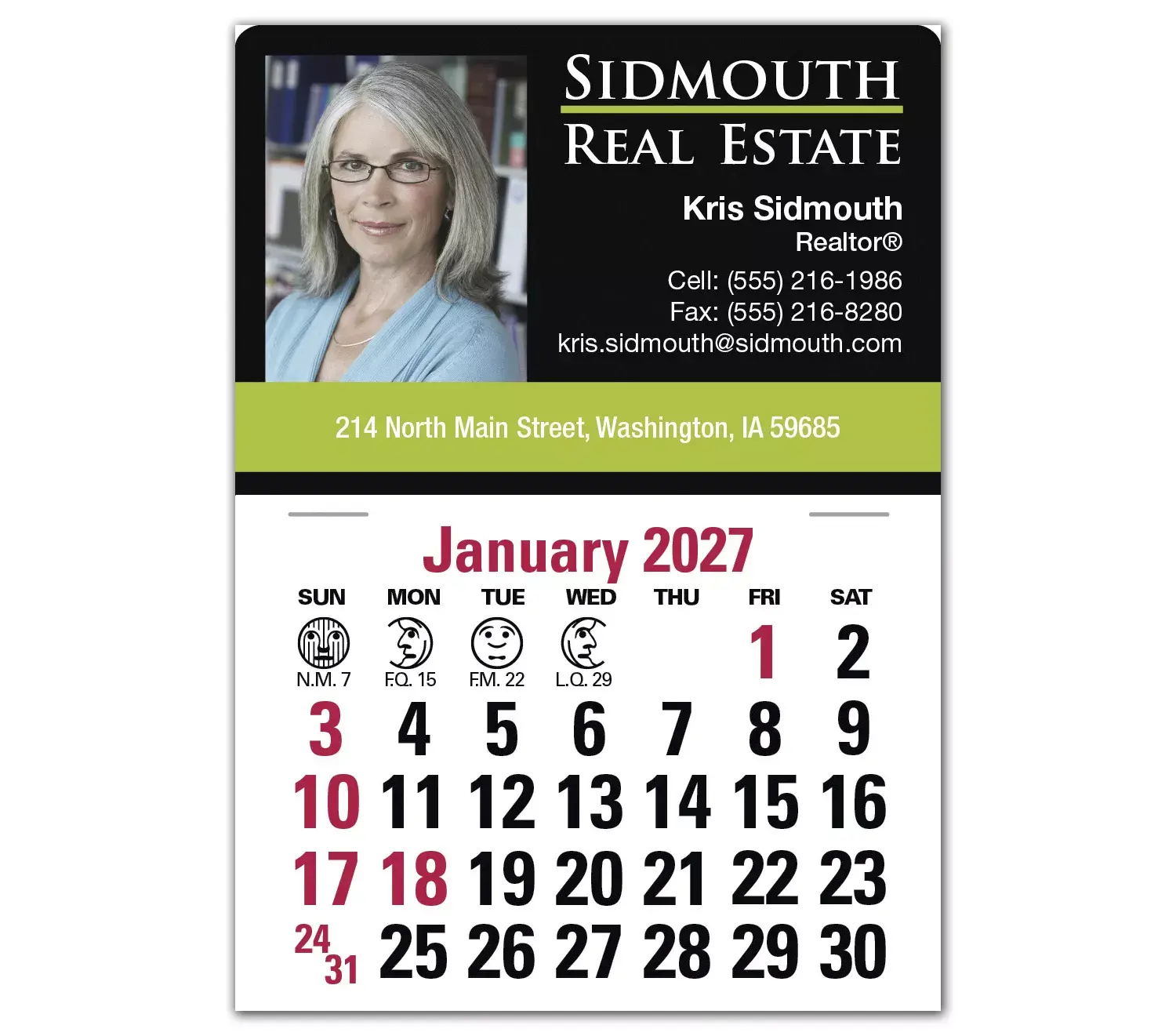2027 Full Color Self Adhesive Calendars