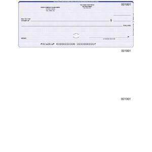 Custom business check with check on top