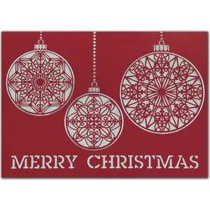 Red & Silver Ornament-Themed Business Greeting Card