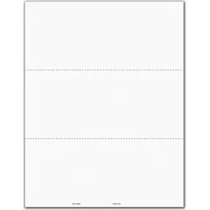1099 NEC Tax Forms - 3-Up Blank Backer No Stub - Bulk Format