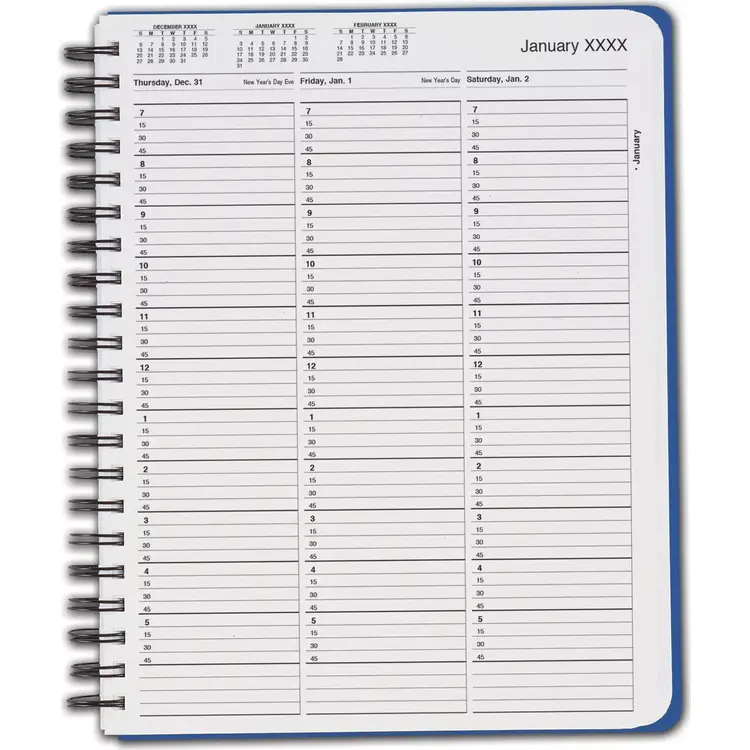 TimeScan 1 Column Wirebound Appointment Book - 15 Min, 7am-6pm