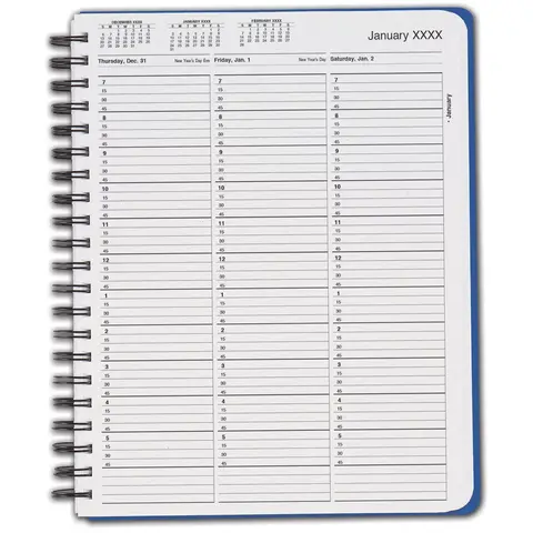 TimeScan 1 Column Wirebound Appointment Book - 15 Min, 7am-6pm