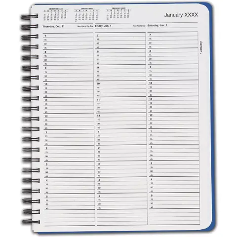 TimeScan 1 Column Wirebound Appointment Book - 15 Min, 7am-6pm