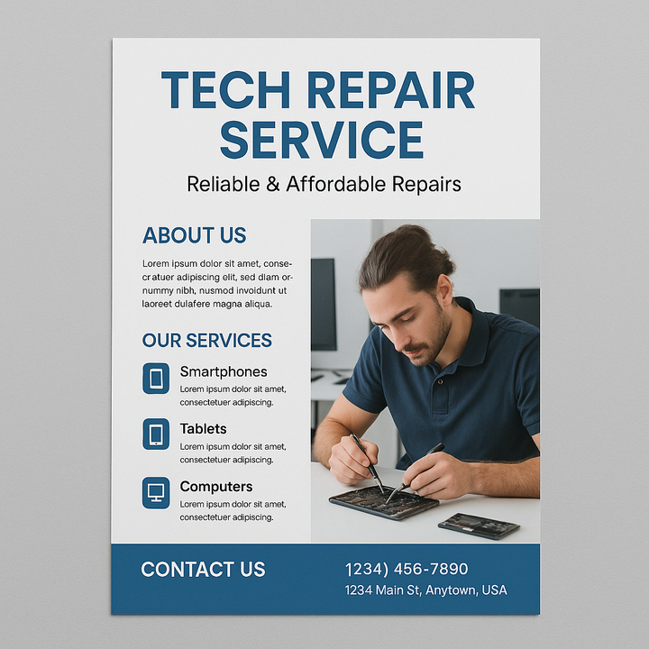 Custom letter-size brochures online with no folding. Can be used a sales sheets.