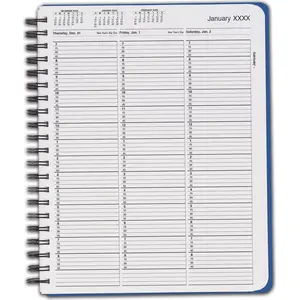 TimeScan 1 Column Wirebound Appointment Book - 15 Minute Intervals, 7am-9pm