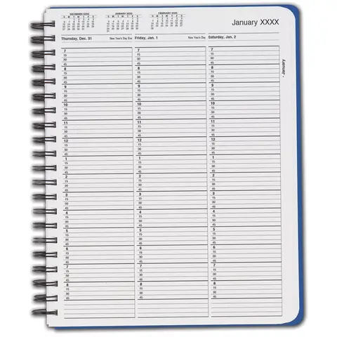 TimeScan 1 Column Wirebound Appointment Book - 15 Minute Intervals, 7am-9pm