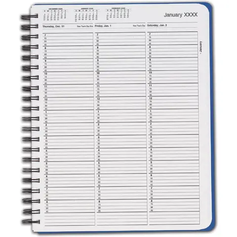 TimeScan 1 Column Wirebound Appointment Book - 15 Minute Intervals, 7am-9pm