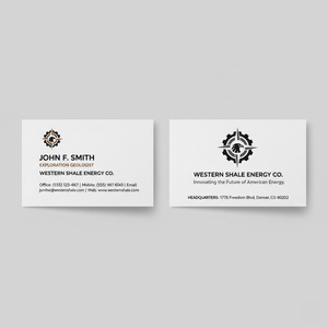 Custom vellum business card printed with two ink colors on natural colored paper