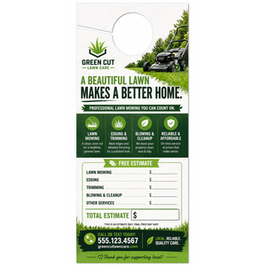 Design your door hangers online in minutes. Perfect for writing estimates on the go.