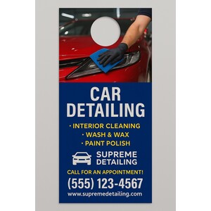 Design your door hangers online in minutes. Includes UV gloss coat on front.