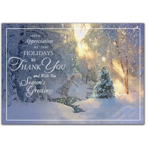 Custom business holiday cards with thank you message