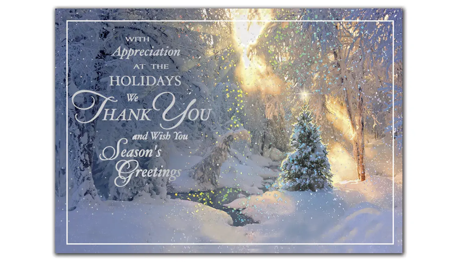 Custom business holiday cards with thank you message