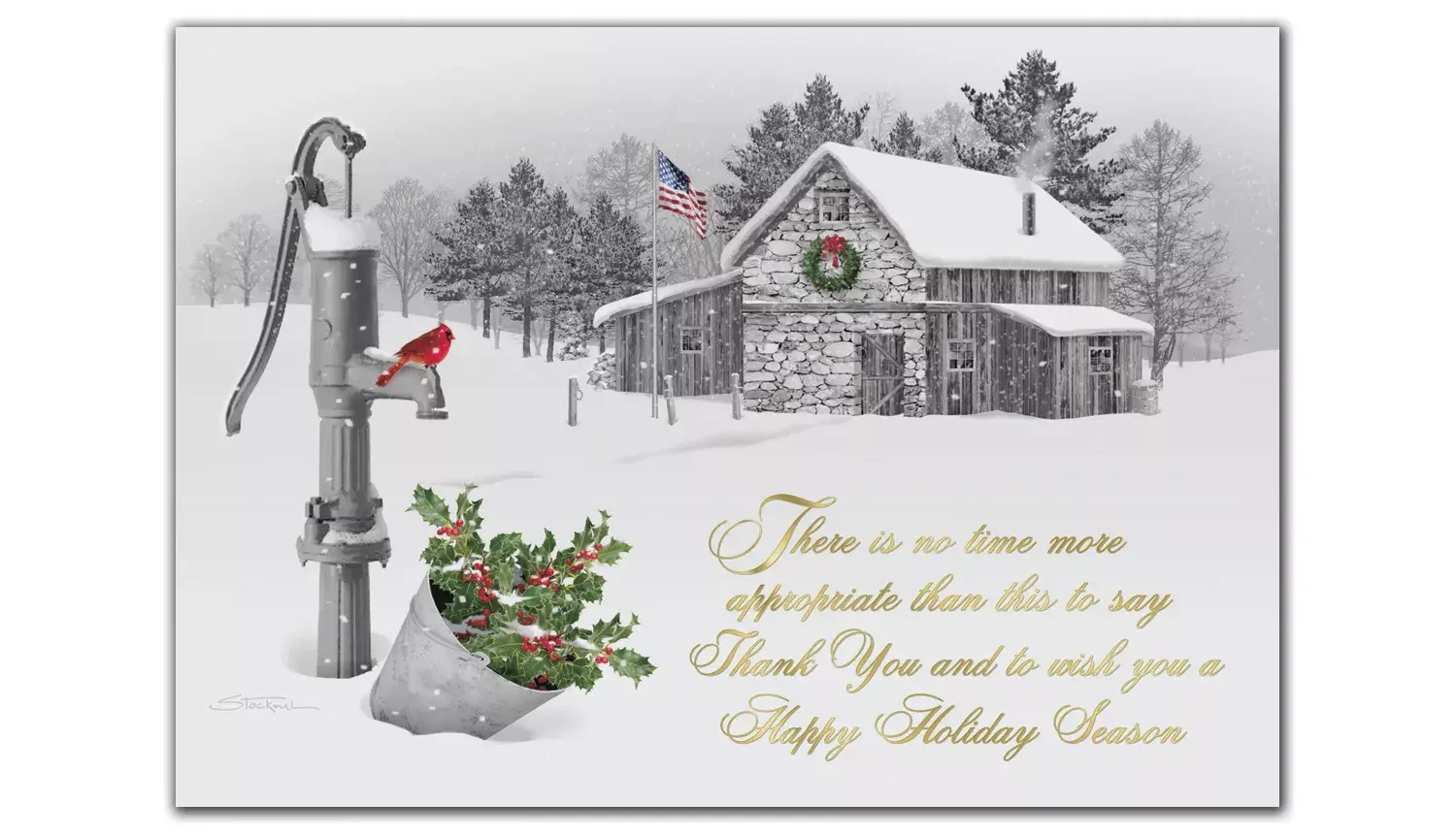 Serene Thanks Holiday Cards