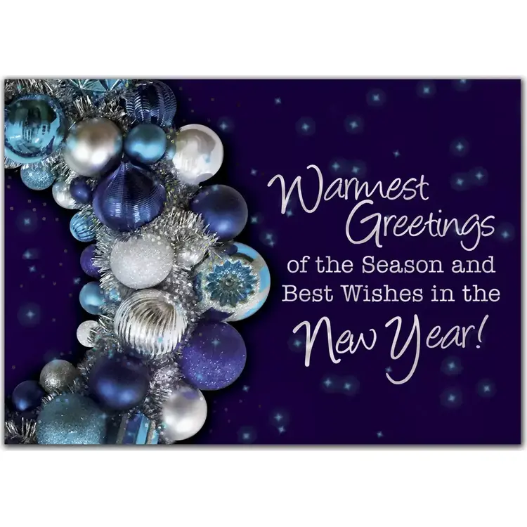 Business New Year Greeting Cards - Purple & Blue Accents