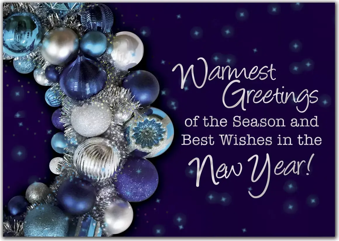 Business New Year Greeting Cards - Purple & Blue Accents