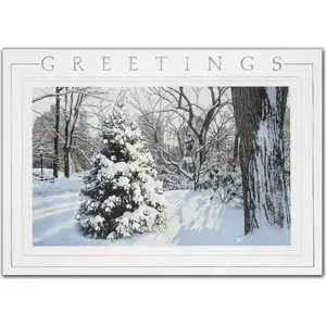 Custom printed winter-theme business holiday greeting cards