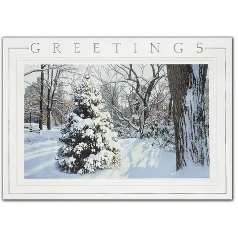 Custom printed winter-theme business holiday greeting cards