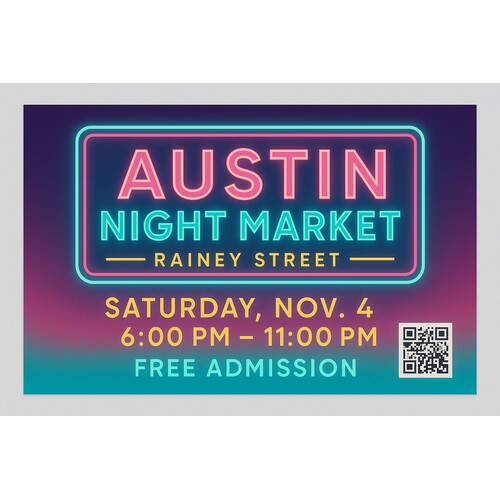 Custom printed 18" x 12" event or business promotion poster