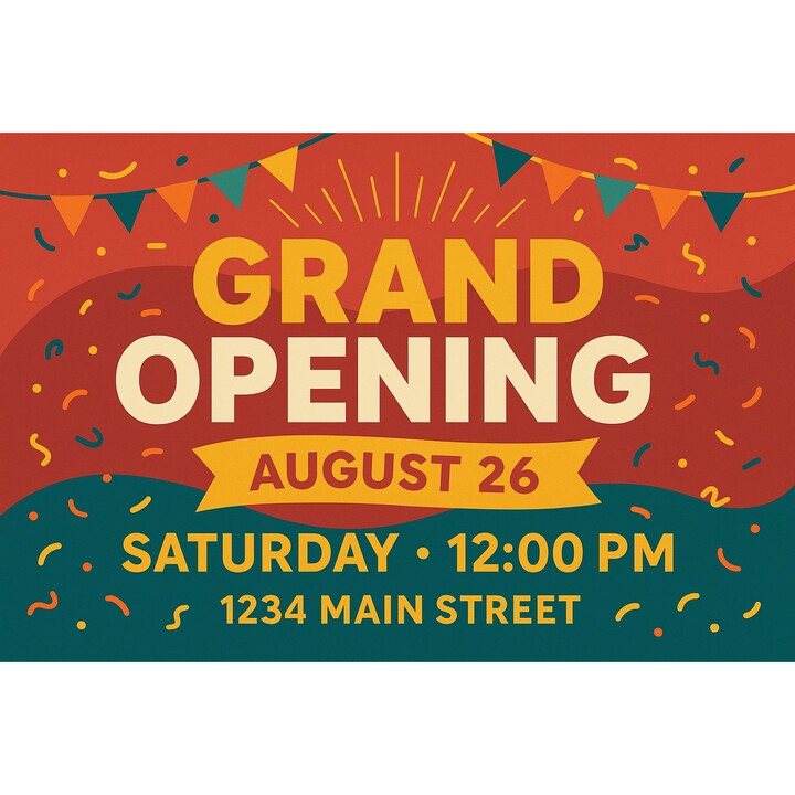 Custom printed 19" x 13" horizontal posters for business or non-profit event promotion