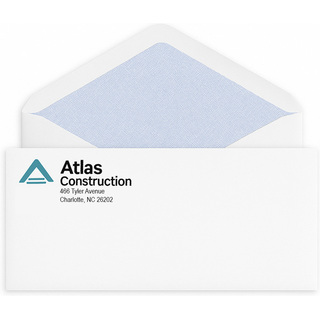 Custom #10 confidential envelopes printed with a two-color logo (black + any other color) and security tint.