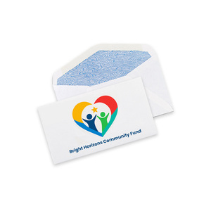 Custom full color #6-3/4 confidential envelopes with a security tint lining and custom printed graphics.